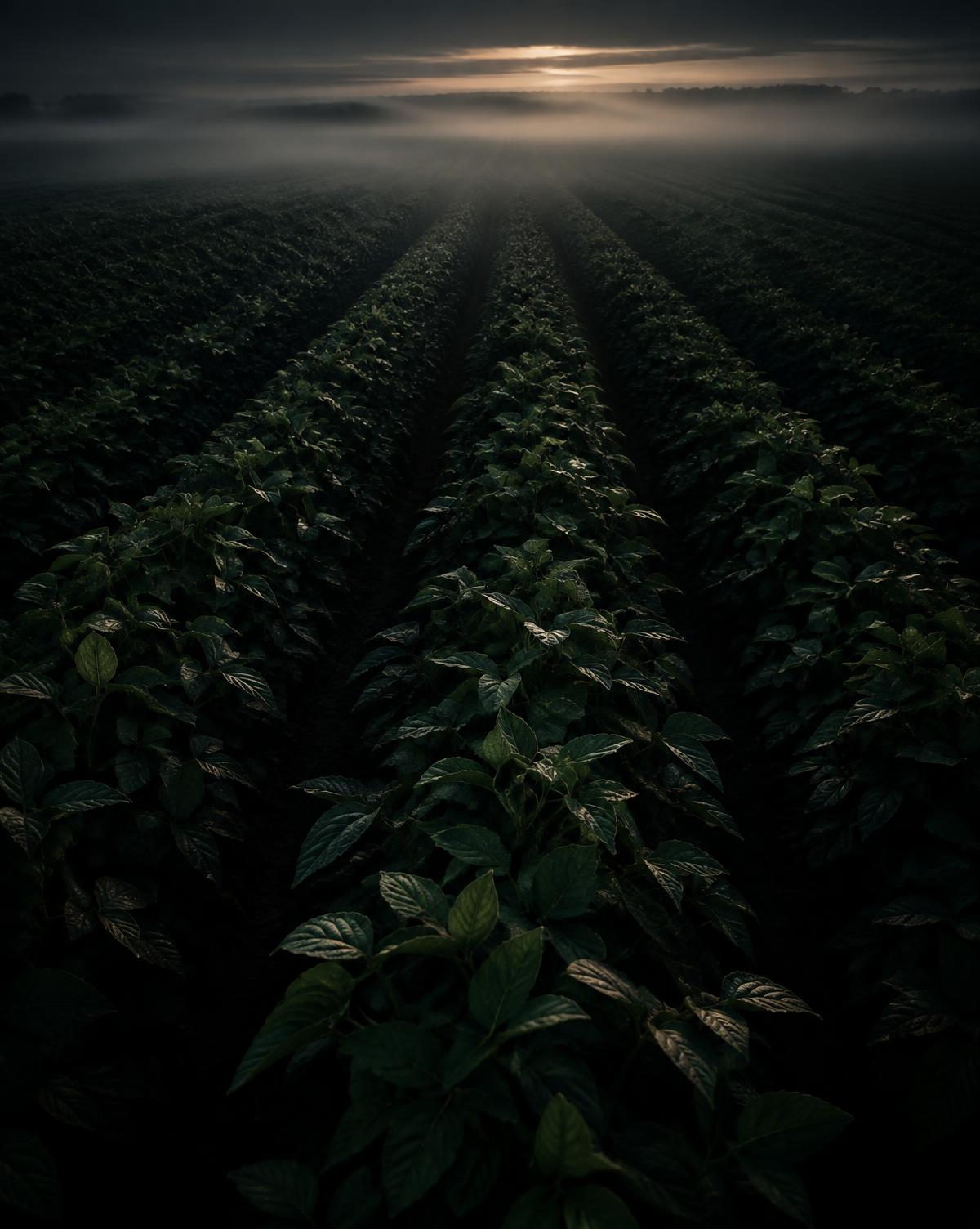 Lavoura ao amanhecer representando o projeto da Tuia Agrícola